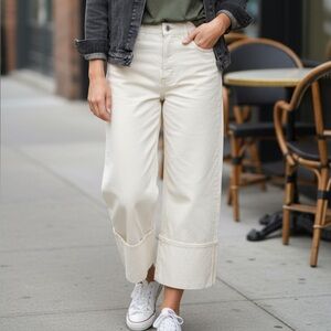 Zara wide leg cropped jeans